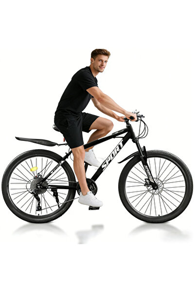 Rovyfota دراجة جبلية مقاس 26 بوصة، 21 سرعة، بإطار من الفولاذ عالي الكربون وفرامل قرصية مزدوجة