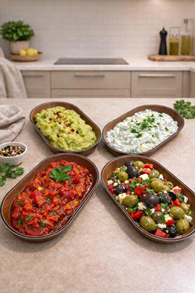 CASTEROLİ 4'Lü Oval Meze , Sunum Kahvaltı , Tabağı