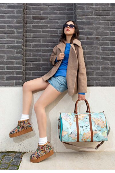 Dogo Kadın Vegan Deri Kahverengi Bilekte Bot - Anatolian Patterns Tasarım