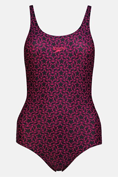 SPEEDO قطعة واحدة نسائية غير مبطنة مطبوعة بالكامل، متعددة الألوان