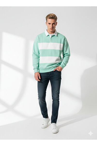 ribana قميص للجنسين بياقة وثلاثة خيوط وأزرار، سترة ناعمة الملمس بلونين