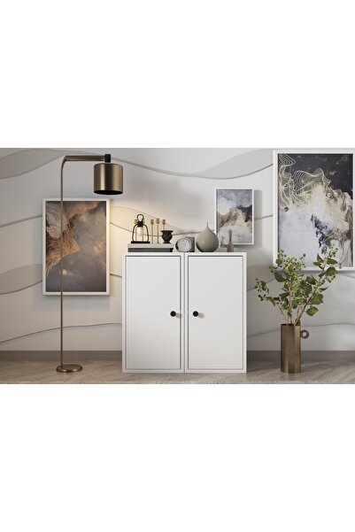 Nettrends Kapakli Çok Amaçli Dolap Beyaz 65 cm Ça-d-1050-Ç