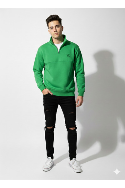 ribana Unisex Φούτερ με φερμουάρ, κανονική εφαρμογή, μαλακή υφή, με τρία νήμα...