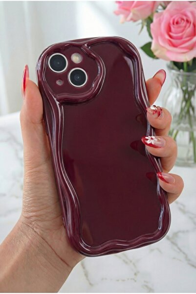 Fibaks Apple iPhone 15 Uyumlu Kılıf Kamera Korumalı Dalga Kenarlı Darbe Emici...