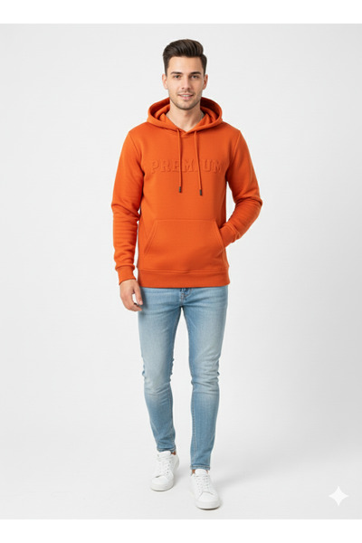 ribana Unisex regular fit pocketed Hooded soft textured classic sweatshirt