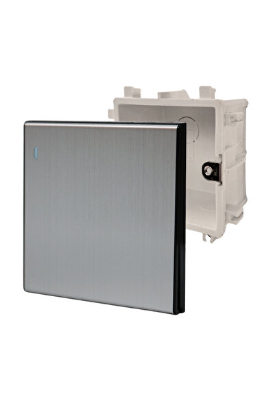 MERALLİ INOX aydınlatmalı zil butonu, hakiki fırçalanmış paslanmaz çelik, çer...