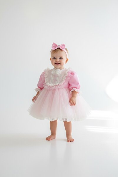 Hobidik Girl's Pink Tulle Puffy Dress Birthday Party Dress
