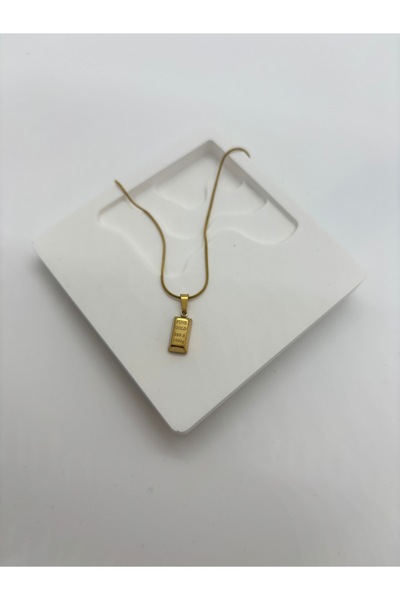 Home Külçe Altın Model Kadın Kolye - Trend Minimalist Altın Bar Kolye - Yeni ...