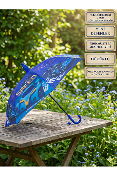 Silmaril Katlanabilen Koruma Kılıflı Bardaklı Düdüklü 72 Cm Çocuk Şemsiyesi Y...