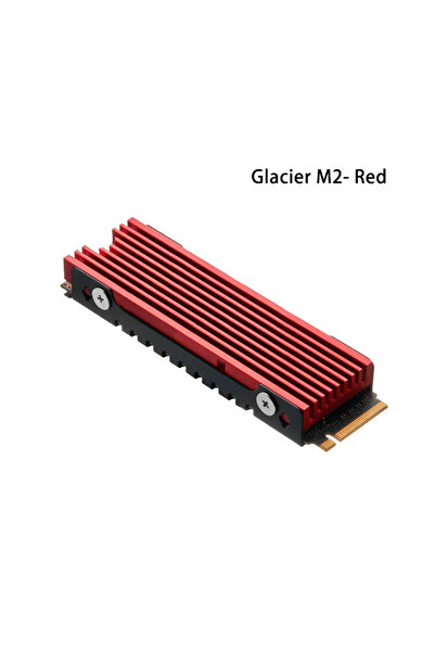 Choice مشتت حراري أحمر من FinalCool Glacier M2 M.2 2280 SSD، مشتت حراري مزدوج الجوانب، مع سيليكون حراري