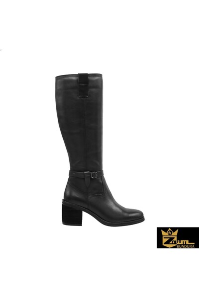 Zaim Kundura Women's Black Genuine Leather Boots 505092285-1