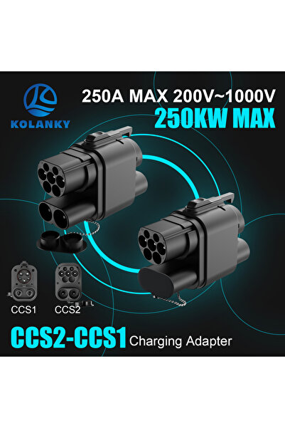 KOLANKY محول شاحن سيارات كهربائية من CCS2 إلى CCS1، شحن سريع بتيار متردد/مستم...