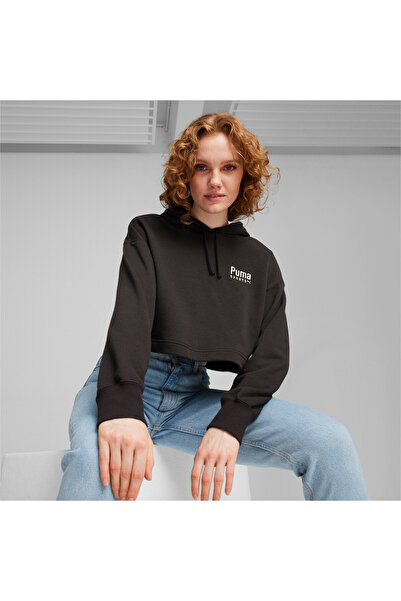 Puma Womens TEAM Oversized Hoodie - Black