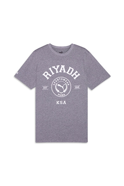 Puma تيشيرت رجالي مدينة الرياض - رمادي