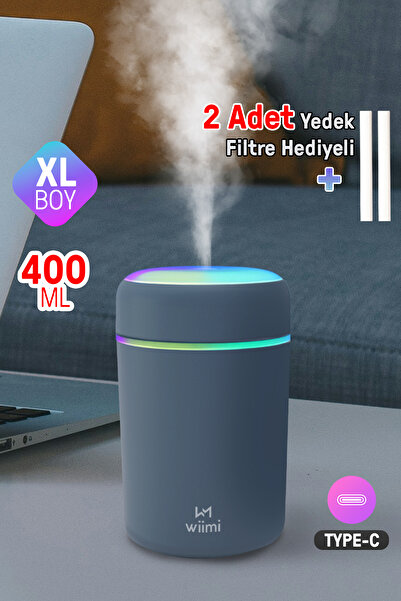 Wiimi 400 ml Ultrasonik Hava Nemlendirici Buhar Makinesi Ve Aroma Difüzörü H2o Gri