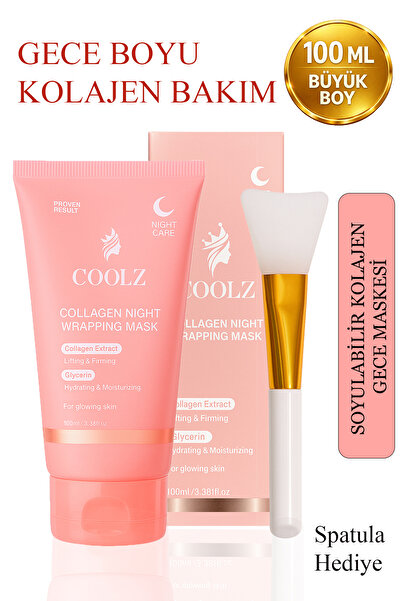 Coolz Soyulabilir Kolajen Gece Maskesi 100ml (Collagen Night Wrapping Mask) , cilt onarıcı, yoğun nem