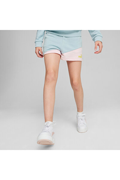 Puma Youth Girls POWER Colourblock Shorts - Blue