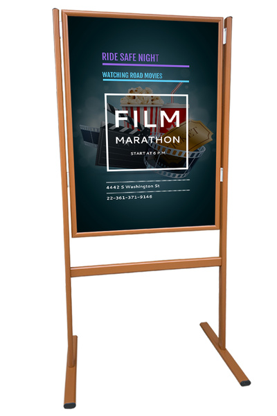 DESMARK Kahverengi B2 50x70 Ayaklı Çift Taraflı Poster ve Bilgi Panosu İnfo A...