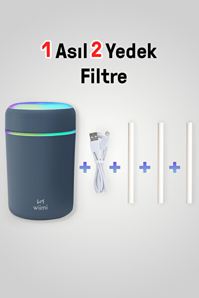 Wiimi 400 ml Ultrasonik Hava Nemlendirici Buhar Makinesi Ve Aroma Difüzörü H2o Gri