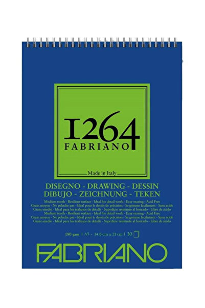 Fabriano F-1264 Drawing Drawing Notebook 180 Gram A5 Size 30 Sheets