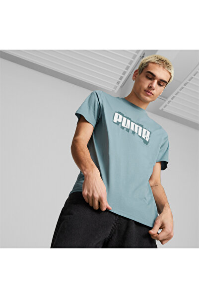 Puma Mens Graphics Wording T-Shirt - Gray