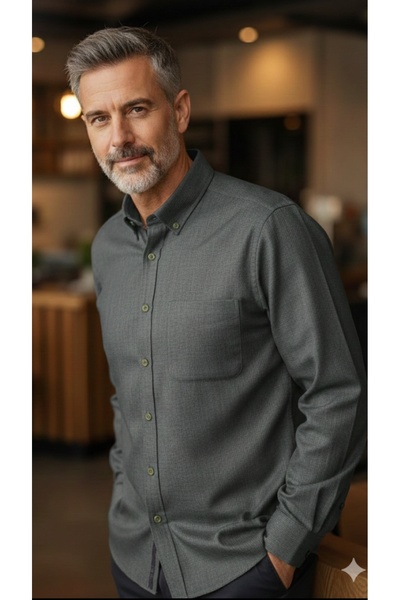 ADVANTE %100 COTTON UZUN KOLLU CEPLİ YAKASI DÜĞMELİ ARMÜR ÇİZGİLİ KLASİK ERKE...