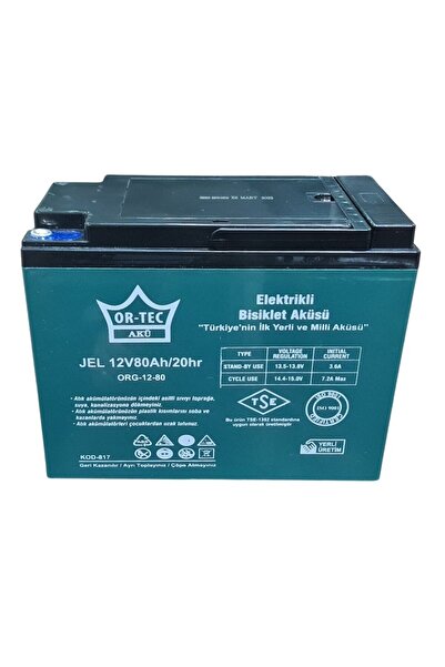 ORTEC 12v 80ah 6'lı Set Elektrikli Motosiklet Aküsü Uyumlu Elektrikli Bisiklet Aküsü