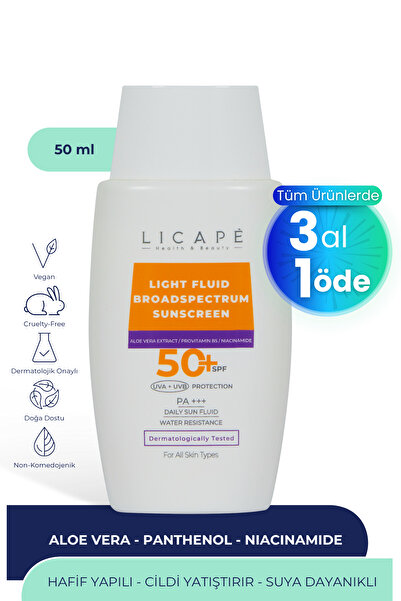 Licape Yüksek Koruma Suya Dayanıklı Tüm Cilt Tiplerine Uygun 50 Faktör Likit ...