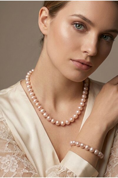 Zokak Gerçek 925 Ayar Gümüş Sertifikalı İncili Kolye ve Bileklik Set - Doğal ...