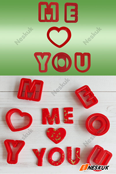 Neskuk 6-Piece Me You Cookie Mold / Sugar Plasticine Mold Shaping Cutter Valentine's Day