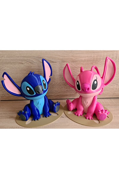 3DLİ Stitch ve Angel 2'li Figür Seti - 12 cm Demonte - yüksek kalite/ Hediye ...