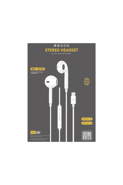 HooToo سماعة سلك تايب سي بصوت نقي وميكروفون واضح بطول 1 متر، متوافقة مع أجهزة...