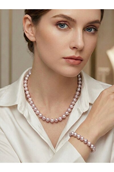 Zokak Gerçek 925 Ayar Gümüş Sertifikalı İncili Kolye 55 cm ve Bileklik Set - ...