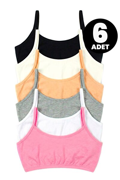 Öts ملابس داخلية للفتيات مكونة من 6 قطع بدون حشوة مع أشرطة حبل (96% قطن - 4% ...