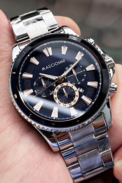 mascionni Erkek Kol Saati 3 Atm Su Geçirmez Gümüş Renk Çelik Kordon Wlg94