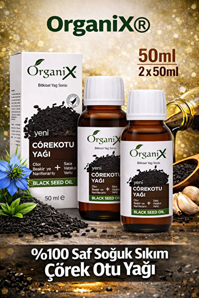 Organix %100 Saf Soğuk Sıkım Çörek Otu Yağı | Bitkisel Cilt ve Saç Bakım Yağı...