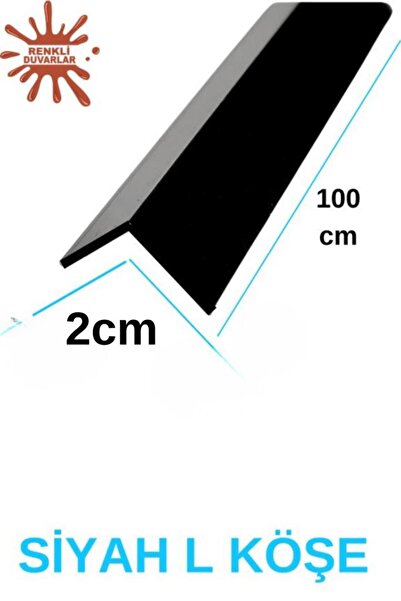 Renkli Duvarlar 100cm ATC Alüminyum Siyah L Köşe Duvar ÇItası Kapama Çıtası D...