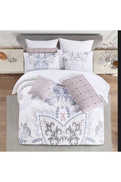 Melen Summer Double Bedding Set - 10 Pieces - Fits 200x200 Bed - Riviera - White