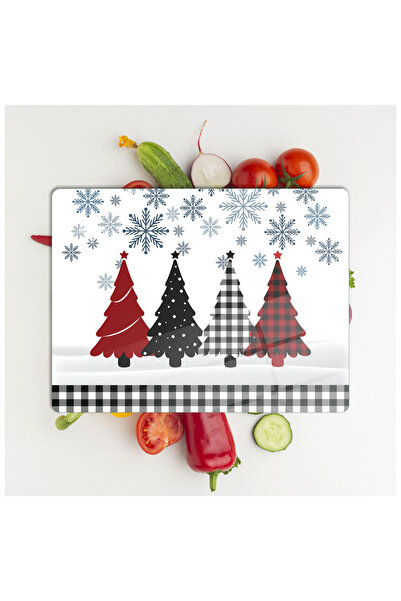 Decovetro Cam Kesme Tahtası ve Sunumluk Winter Yılbaşı Desenli 30 x 40 cm