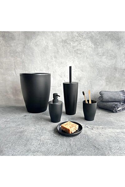 ÇIRPAN EV Pure Black Bathroom Set of 5