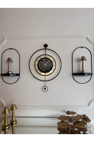 MetaQuartz Aksesuar 3'lü Siyah - Çark Pırlanta , Kırılmaz Camlı , Modern Deko...