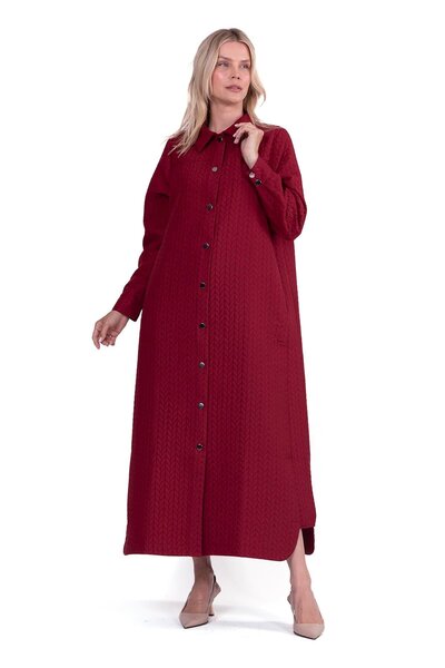 Invee İNVEE Çıtçıtlı Uzun Kap 7039 Bordo