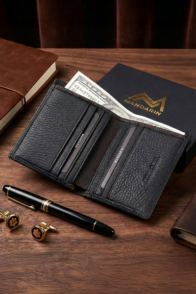 TESBİHCİBABA Mandarin | Arsel Garni Кава Чоловічий шкіряний гаманець для карток