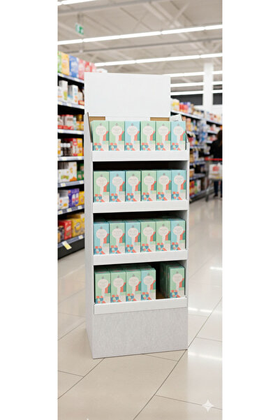 PriGo Std1 40x50x155 Cm 4 Raflı Dikey Karton Teşhir Standı