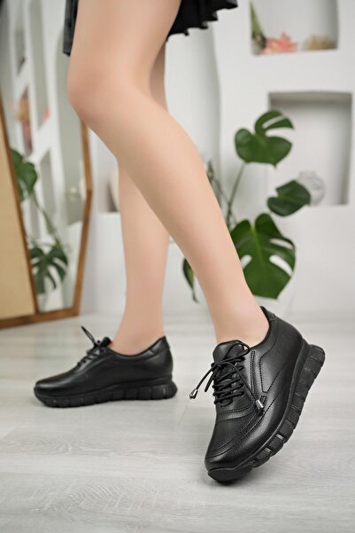 Nesil Shoes Acr 40 crne gumene vezane ženske cipele