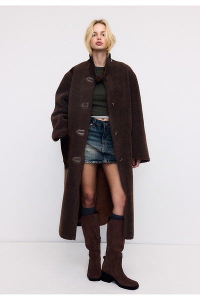 Stradivarius Suni süet topuklu bot