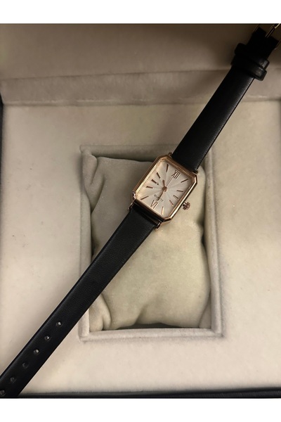 QUARTZ Özel Seri Vintage Dikdörtgen Deri Kol Saati