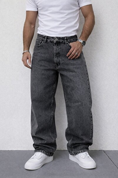 Gussi Pantaloni de jeans pentru bărbați, afumati, largi, fără lycra, cu croia...