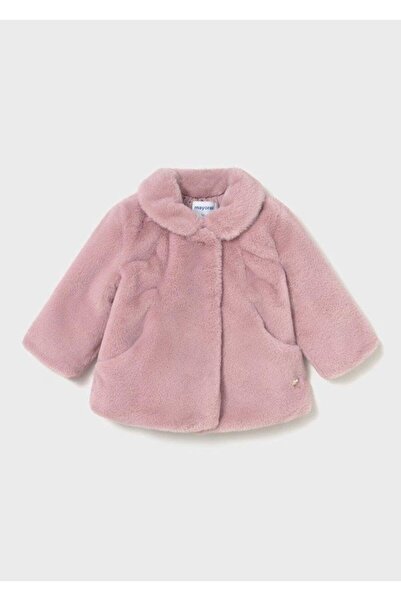 MAYORAL Girl's Feather Coat Pink