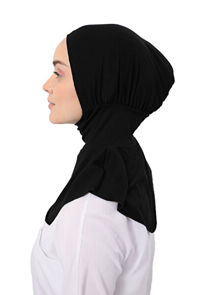 Altobeh Kadın Tesettür Pratik Boyunluklu Hijab - Sporcu Bone - Siyah